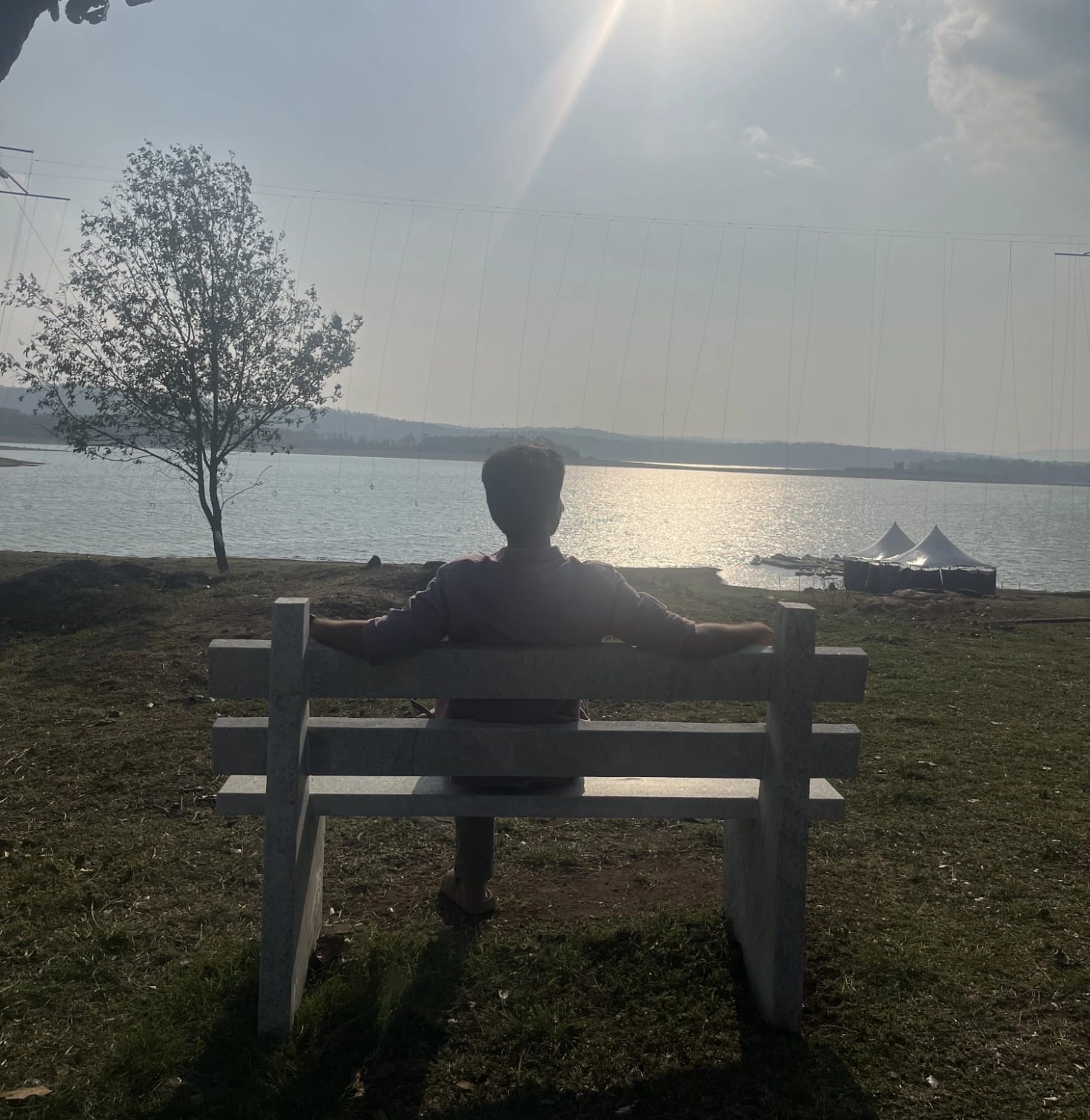Adithya Reddy at a lakeside